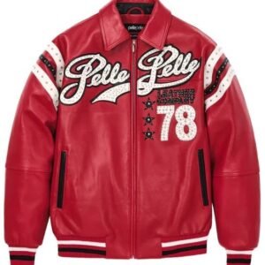 Pelle Pelle Encrusted Varsity Leather Jacket