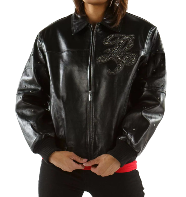 Pelle Pelle Encrusted Black Studded Leather Jacket