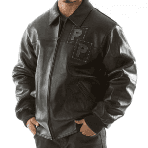 Jewelled Pelle Black Leather Jacket