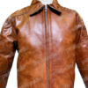 Pelle Pelle Alligator Texture Brown Leather Jacket