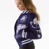 Pelle Pelle American Legend Blue Hooded Varsity Jacket