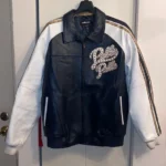 Pelle Pelle black and white leather varsity jacket