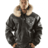 Pelle Pelle Crest Fur Hood Black Jacket