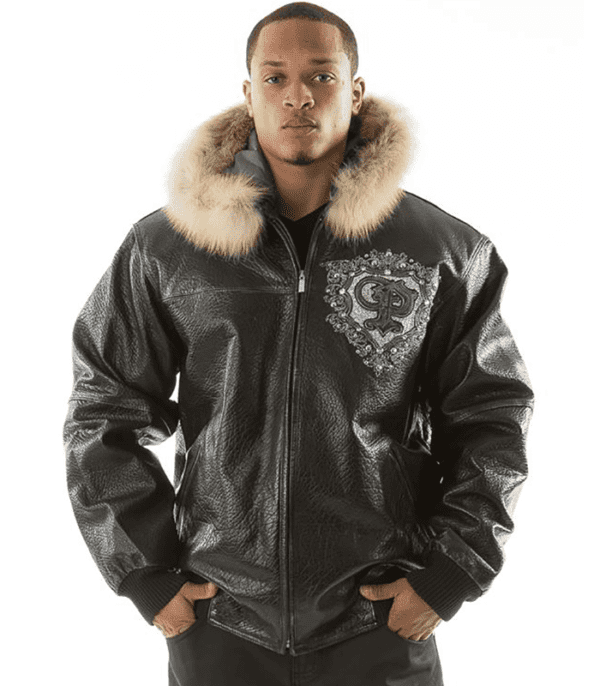 Pelle Pelle Crest Fur Hood Black Jacket