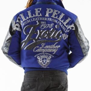 Pelle Pelle Exotic Blue 1978 Wool Leather Jacket