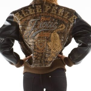 Pelle Pelle Exotic Studded Brown Leather Jacket