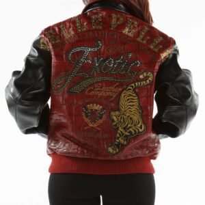 Pelle Pelle Exotic Studded Red Black Leather Jacket