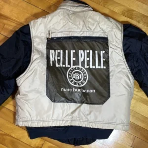 Pelle Pelle Marc Buchanan Silver Vest And Blue Jacket