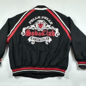 Pelle Pelle Soda Club Black Embroidered Bomber Jacket
