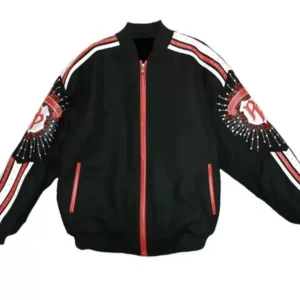 Pelle Pelle White And Red Stripe Wool Jacket