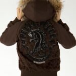 Pelle Pelle Womens Anniversary Brown Fur Hooded Jacket