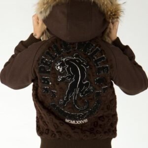 Pelle Pelle Womens Anniversary Brown Fur Hooded Jacket
