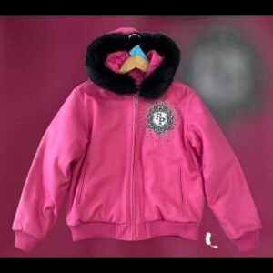 Pelle Pelle Womens Authentic Pink Wool Hooded Jacket