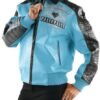 Elevate your wardrobe with the Women Pelle Pelle Avant Garde Turquoise 37 Years Strong Jacket – where bold color meets premium design.