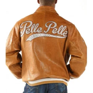 Pelle Pelle Light Brown Iguana – Letterman Jacket