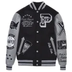 American Pelle Pelle Black & Grey Varsity Jacket