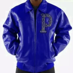 Pelle Pelle Blue Immortal Studded Leather Jacket