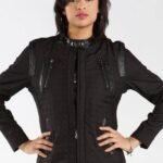 Pelle Pelle Houndstooth Black Biker Jacket