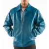 Pelle Pelle Mens Aqua Blue Leather Jacket