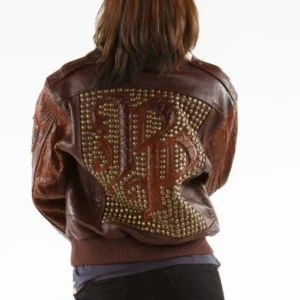 Ladies Brown Leather Jacket Mb Bomber