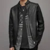 Drip Tagg Black Leather Jacket