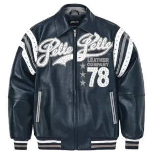 Pelle Pelle Encrusted Varsity Plush Navy