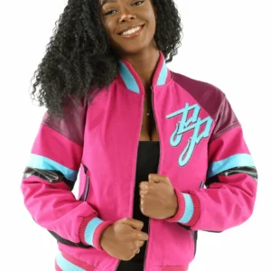 Pelle Pelle Pink Ladies Varsity Wool Jacket