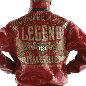 Pelle Pelle Mens Crocodile Red Jacket