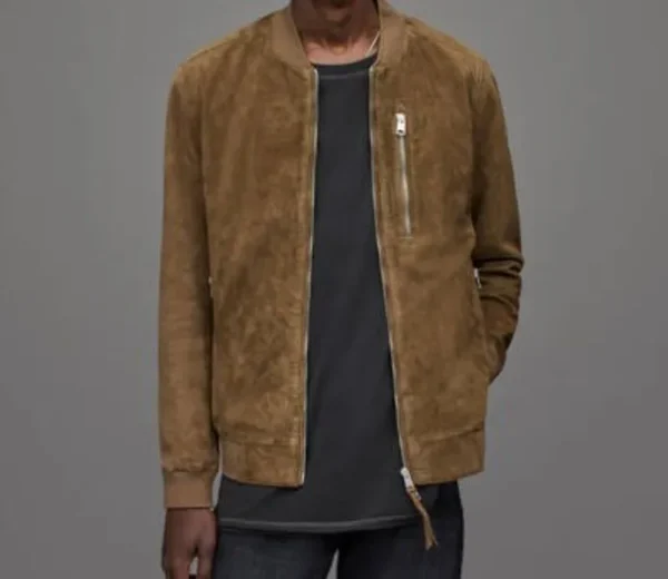 Drip Kemble Suede Brown Bomber Jacket